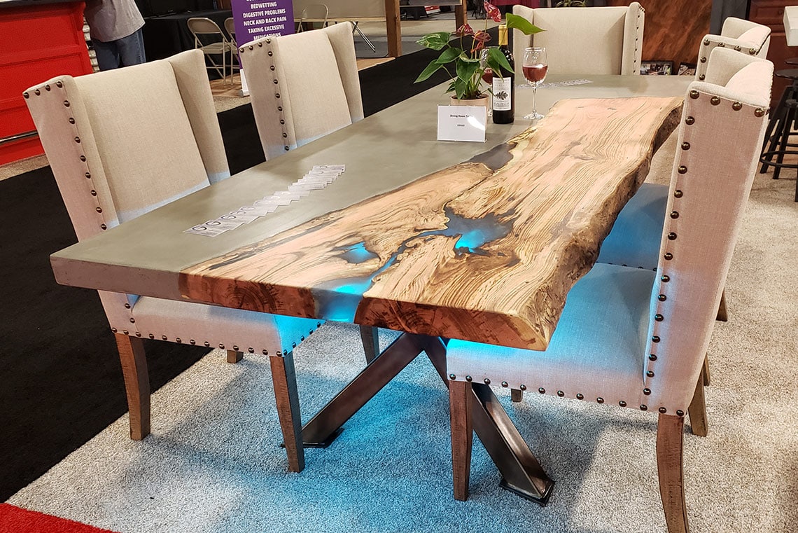 Concrete dining room table built for longevity