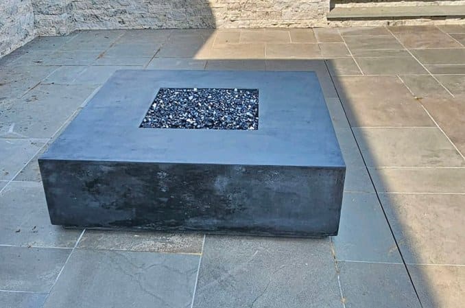 square concrete firepit